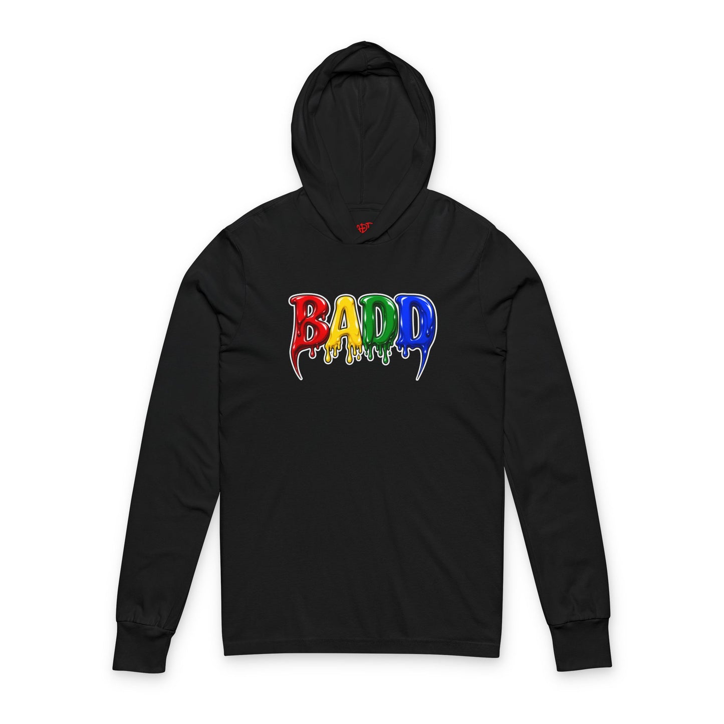 BADD Drippy  Hoodie Tee — Graphic Hooded Long Sleeve