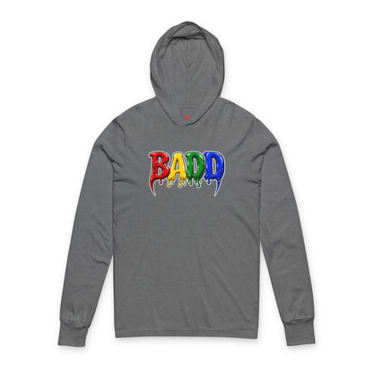 BADD Drippy  Hoodie Tee — Graphic Hooded Long Sleeve